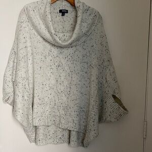 a.n.a Speckled Gray Cowl Neck Poncho